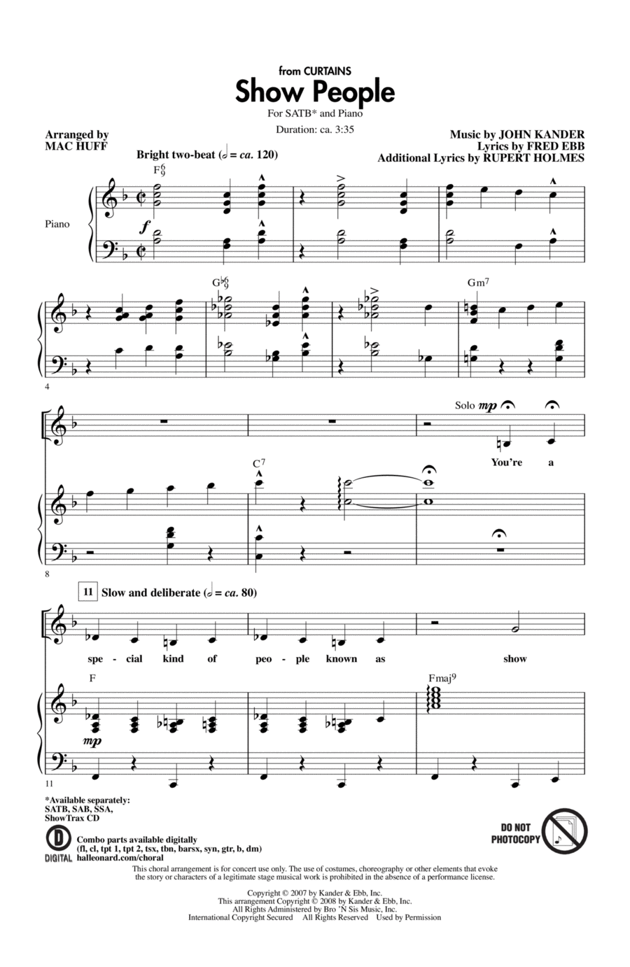 Show People 4-Part scores gallery preview page 1