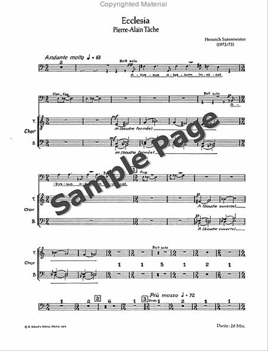 Sutermeister H Ecclesia Kantate (1972/73) 4-Part scores gallery preview page 4