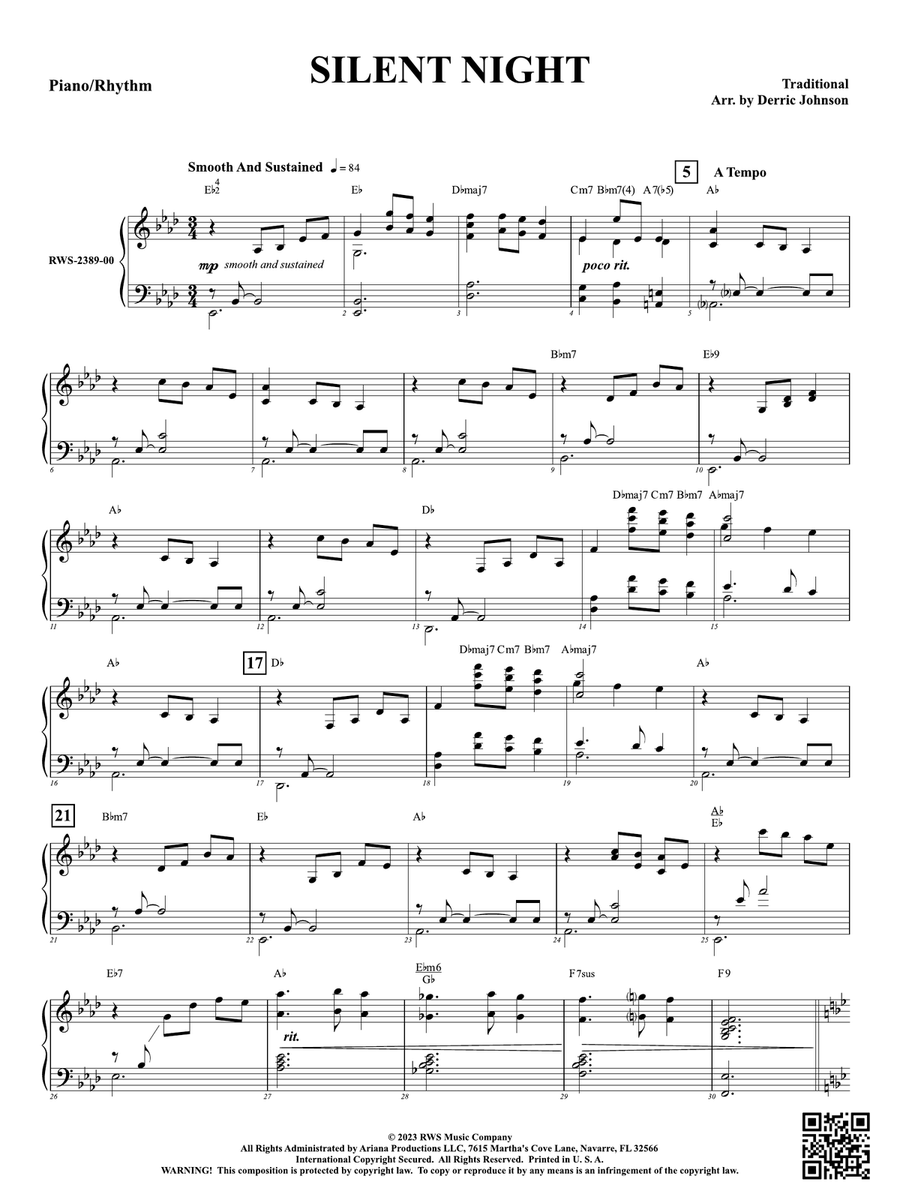Silent Night: Piano Accompaniment Piano Accompaniment scores gallery preview page 1