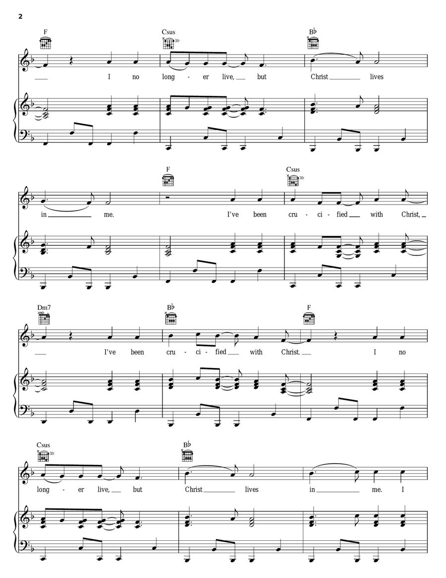 I Have Been Crucified With Christ Piano, Vocal, Guitar scores gallery preview page 2