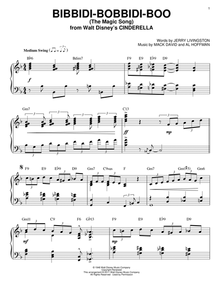 Bibbidi-Bobbidi-Boo (The Magic Song) (from Cinderella) [Jazz version] (arr. Brent Edstrom)