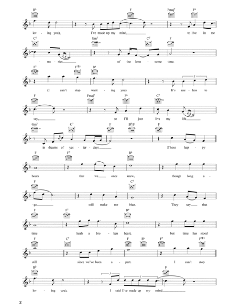 I Can't Stop Loving You Piano scores gallery preview page 2