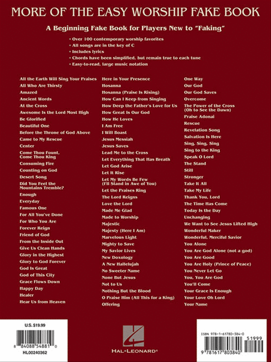 More of the Easy Worship Fake Book Piano scores gallery preview page 2