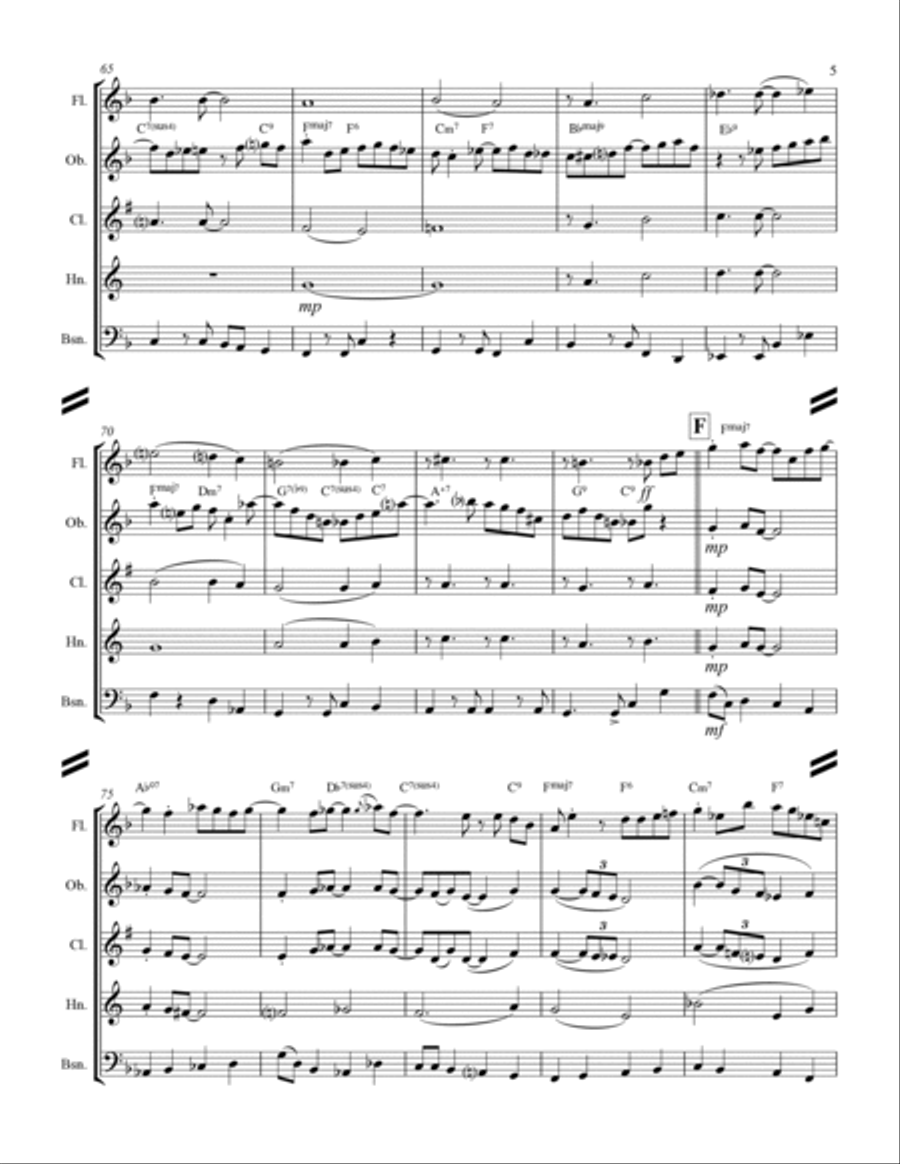 Come Fly With Me Woodwind Quintet scores gallery preview page 6