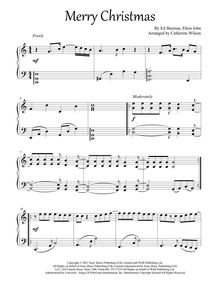 Merry Christmas Piano Solo scores gallery preview page 2