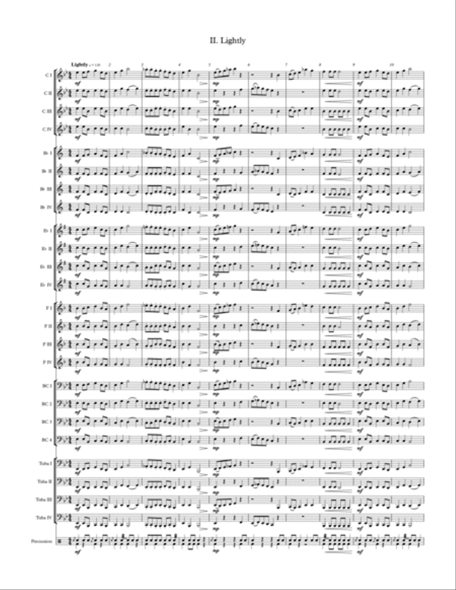 Four Quartets for any Four Band Instruments ALL TRANSPOSITIONS Large Ensemble scores gallery preview page 4
