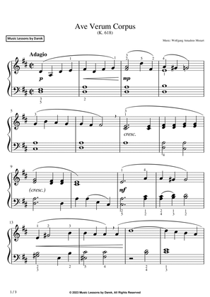Ave Verum Corpus (EASY PIANO) (K. 618) [Wolfgang Amadeus Mozart]