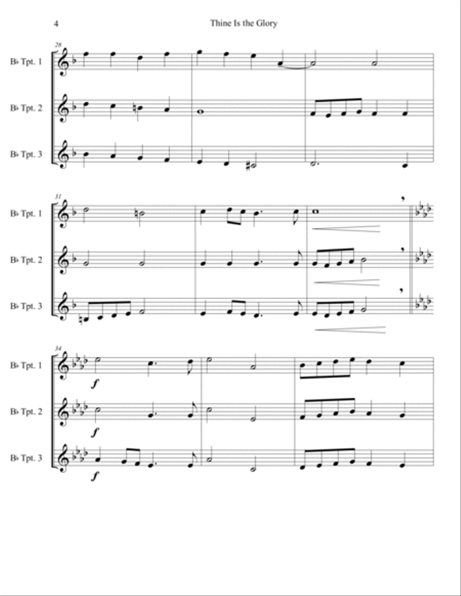 Thine Is the Glory for Trumpet Trio Thine Is the Glory for Trumpet Trio Trumpet Trio scores gallery preview page 5