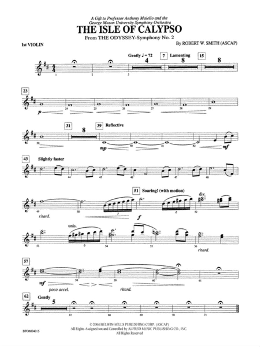 The Isle of Calypso (from The Odyssey (Symphony No. 2)): 1st Violin