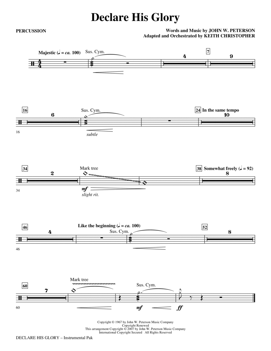 Declare His Glory - Percussion Choir scores gallery preview page 1