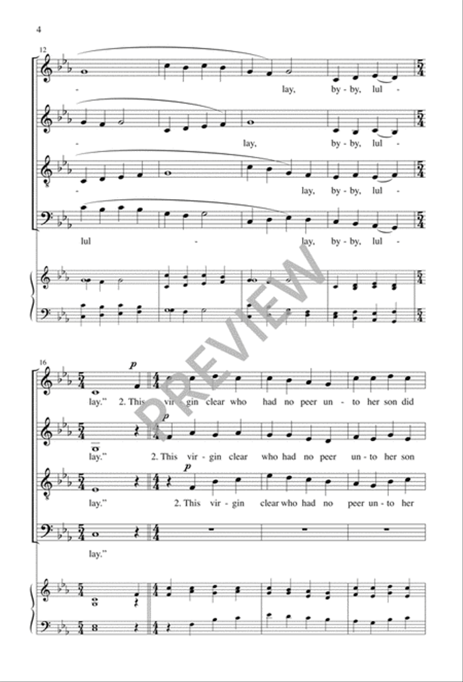 By-by, Lullay 4-Part scores gallery preview page 5