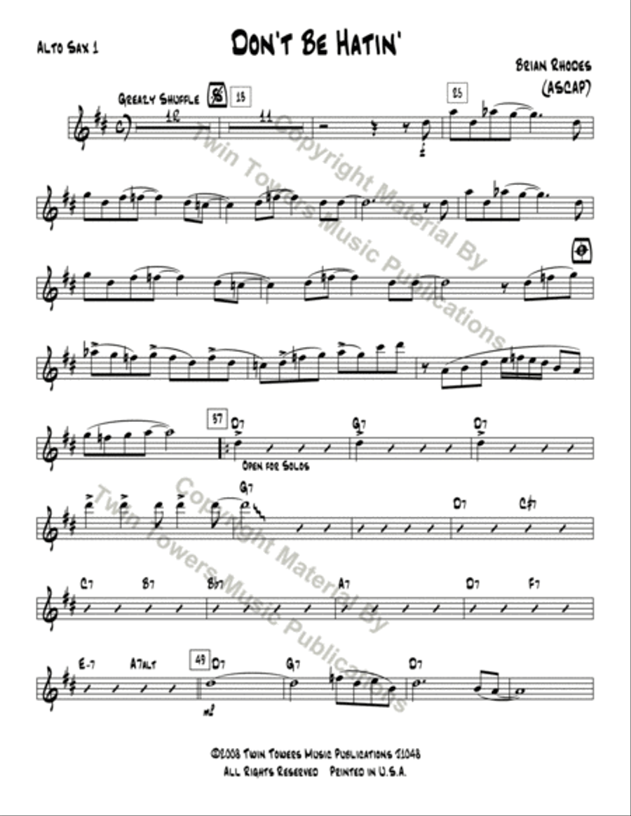 Don't Be Hatin' Don't Be Hatin' Jazz Ensemble scores gallery preview page 22