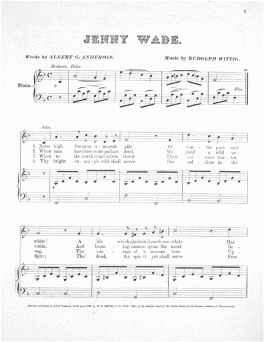 Jenny Wade, the Heroine of Gettysburg Voice scores gallery preview page 2