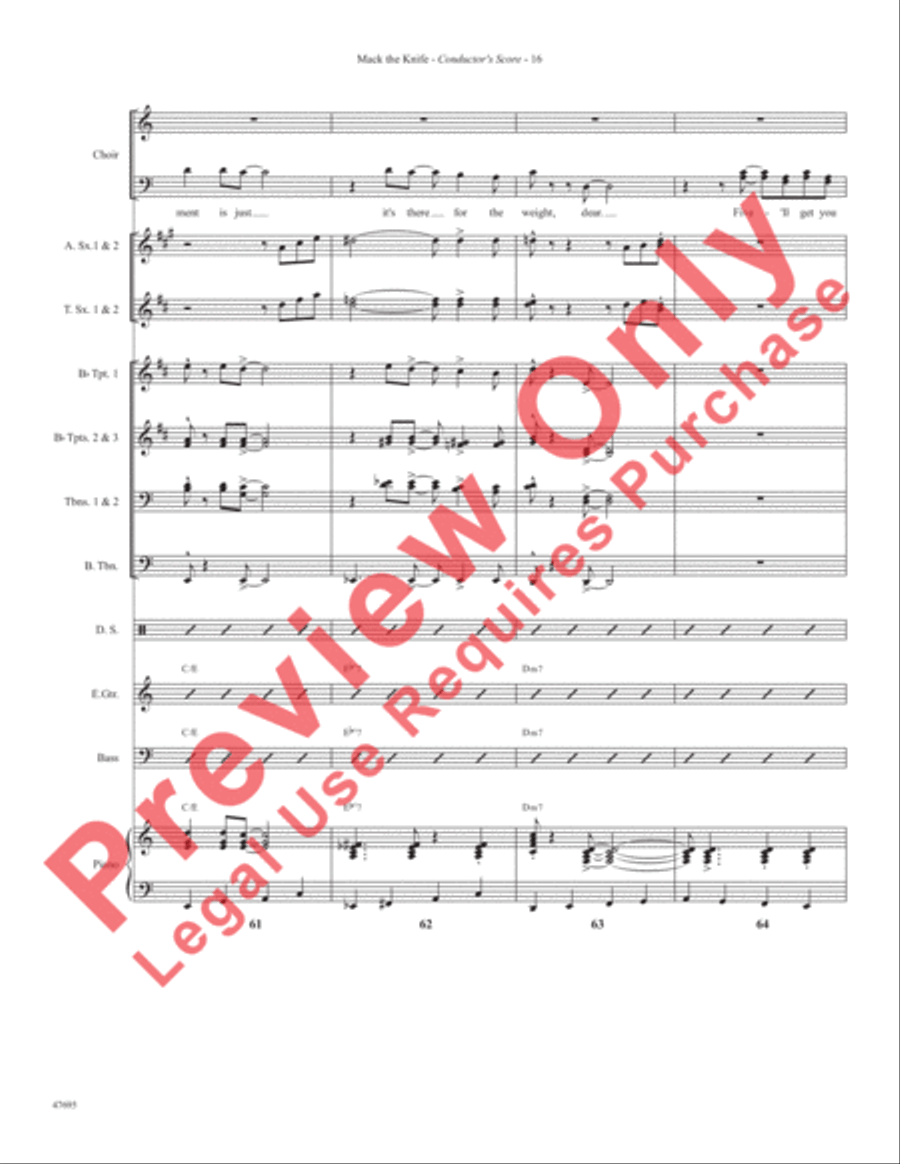 Mack the Knife Choir scores gallery preview page 18
