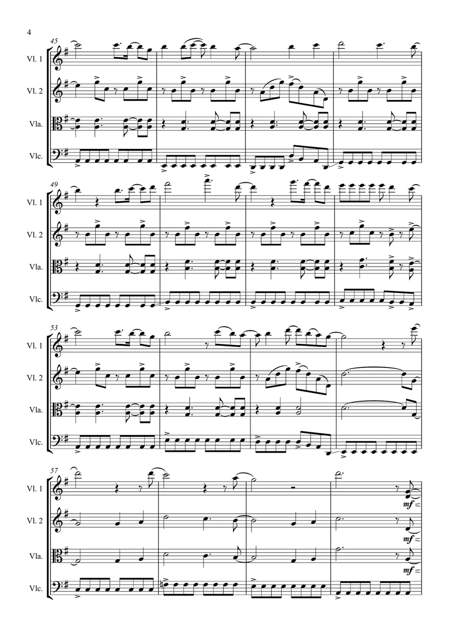Quanto Amore Sei Quanto Amore Sei String Quartet scores gallery preview page 4