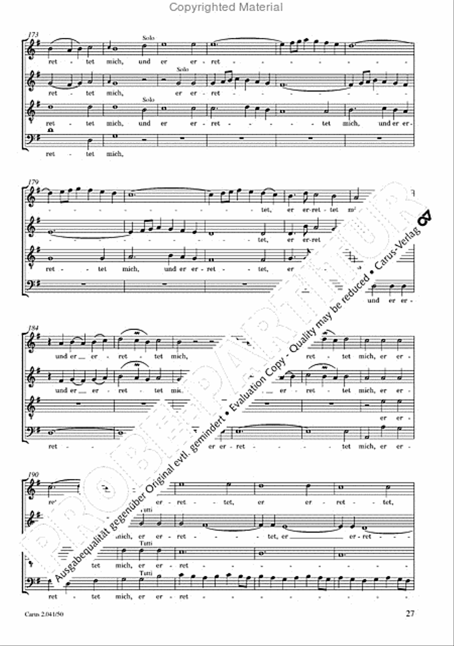 Motets and arias for choirs collected and edited by Johann Adam Hiller, vol. 5 Voice Solo scores gallery preview page 28
