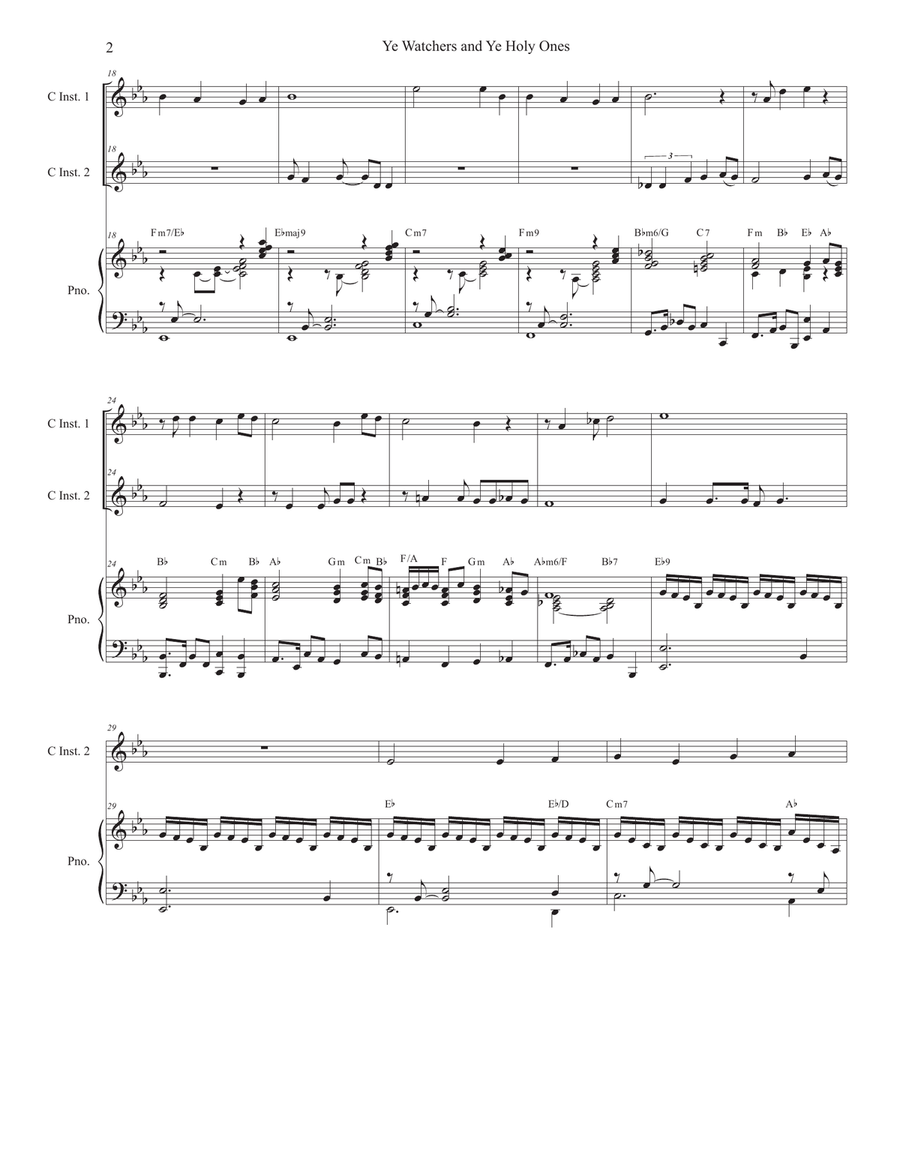 Ye Watchers and Ye Holy Ones (Duet for C-Instruments) Piano scores gallery preview page 3