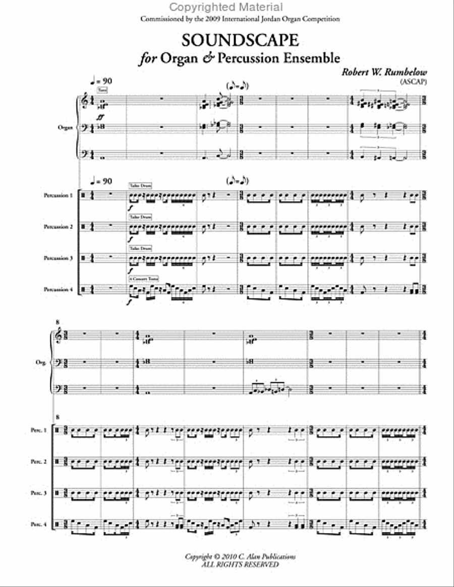 Soundscape for Organ & Percussion Ensemble (score & parts) Percussion Ensemble scores gallery preview page 2