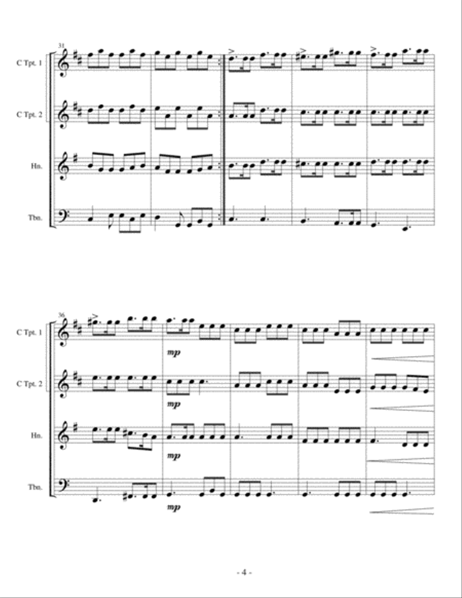 Sonata di Caccia a Spineto - Hunt Music Brass Ensemble scores gallery preview page 4