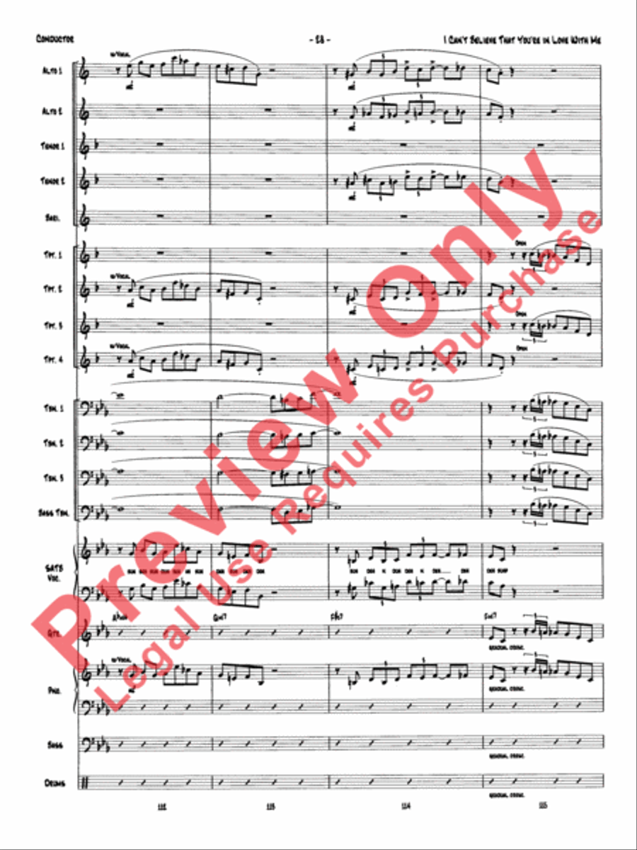 I Can't Believe That You're in Love with Me (score only) Jazz Ensemble scores gallery preview page 31