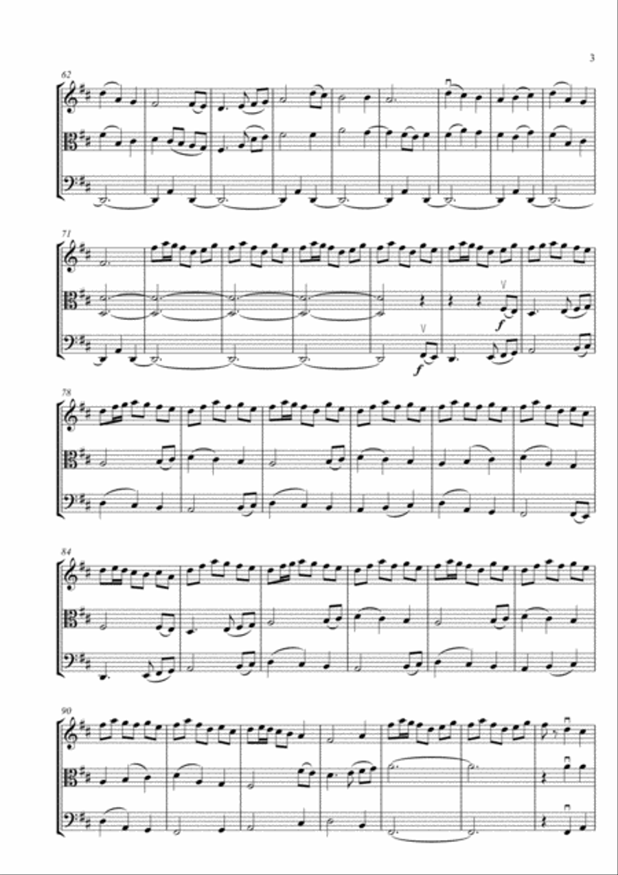 The First Noel for violin, viola & cello String Trio scores gallery preview page 5