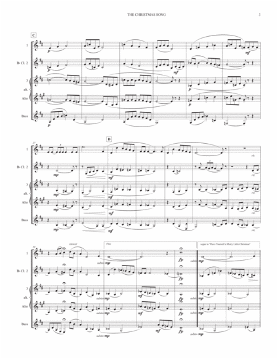 The Christmas Song (Chestnuts Roasting On An Open Fire) Woodwind Ensemble scores gallery preview page 3