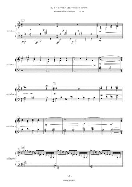 Defenestrations of Prague for accordion solo Op.168 Accordion - Digital Sheet Music
