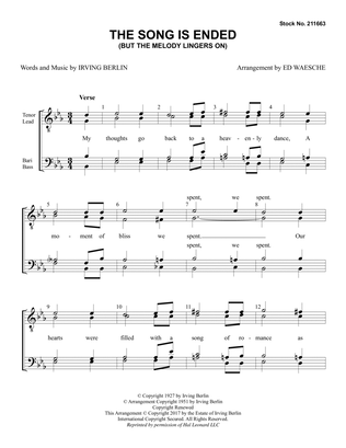 The Song Is Ended (But the Melody Lingers On) (arr. Ed Waesche)