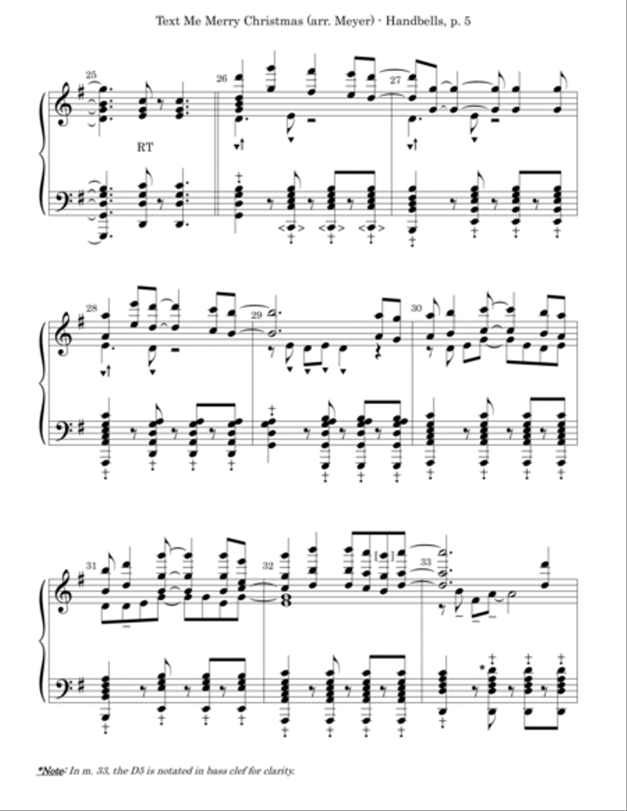 Text Me Merry Christmas Handbell Choir scores gallery preview page 5