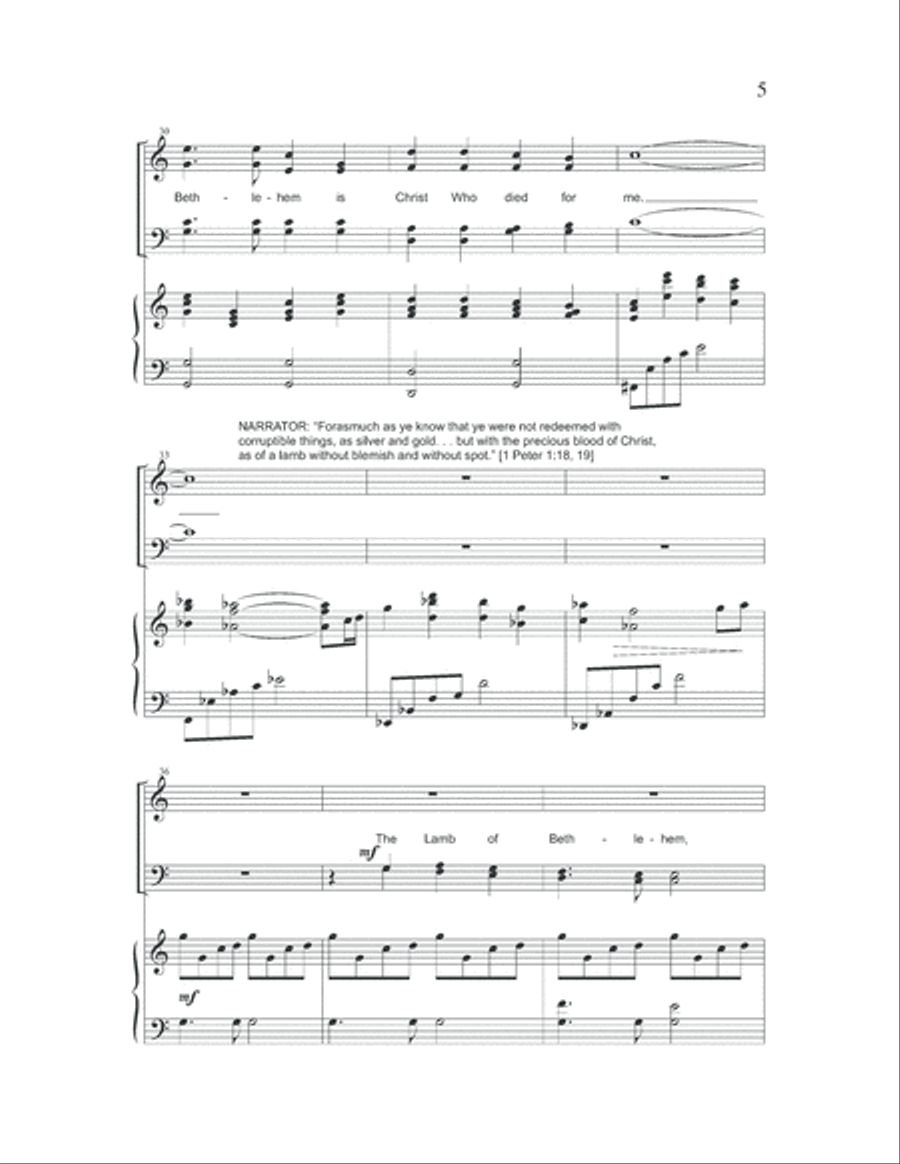 The Lamb Of Bethlehem - Christmas Cantata 4-Part scores gallery preview page 5