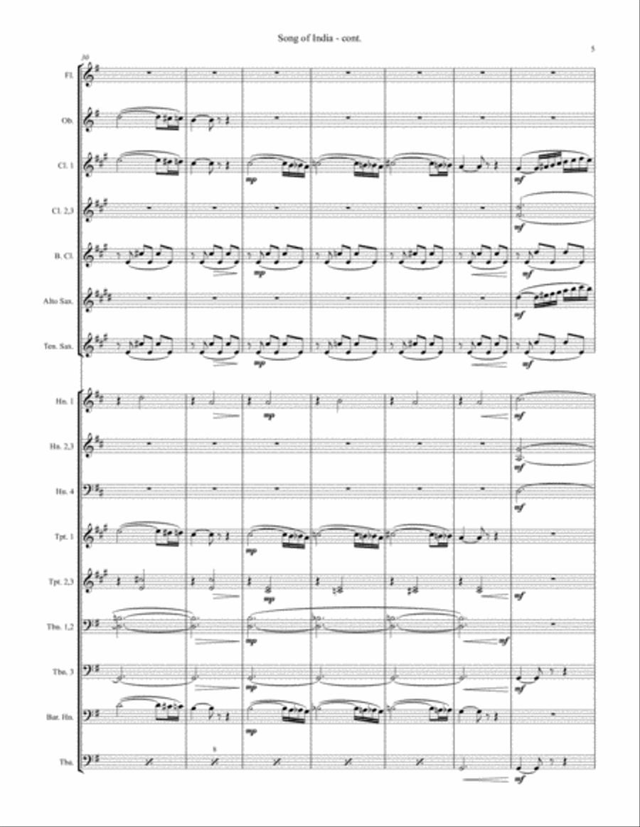 Song of India Concert Band scores gallery preview page 5