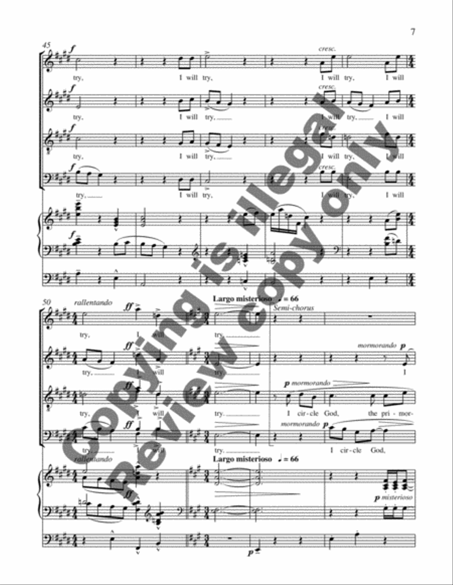 An Echoing Song 4-Part scores gallery preview page 5