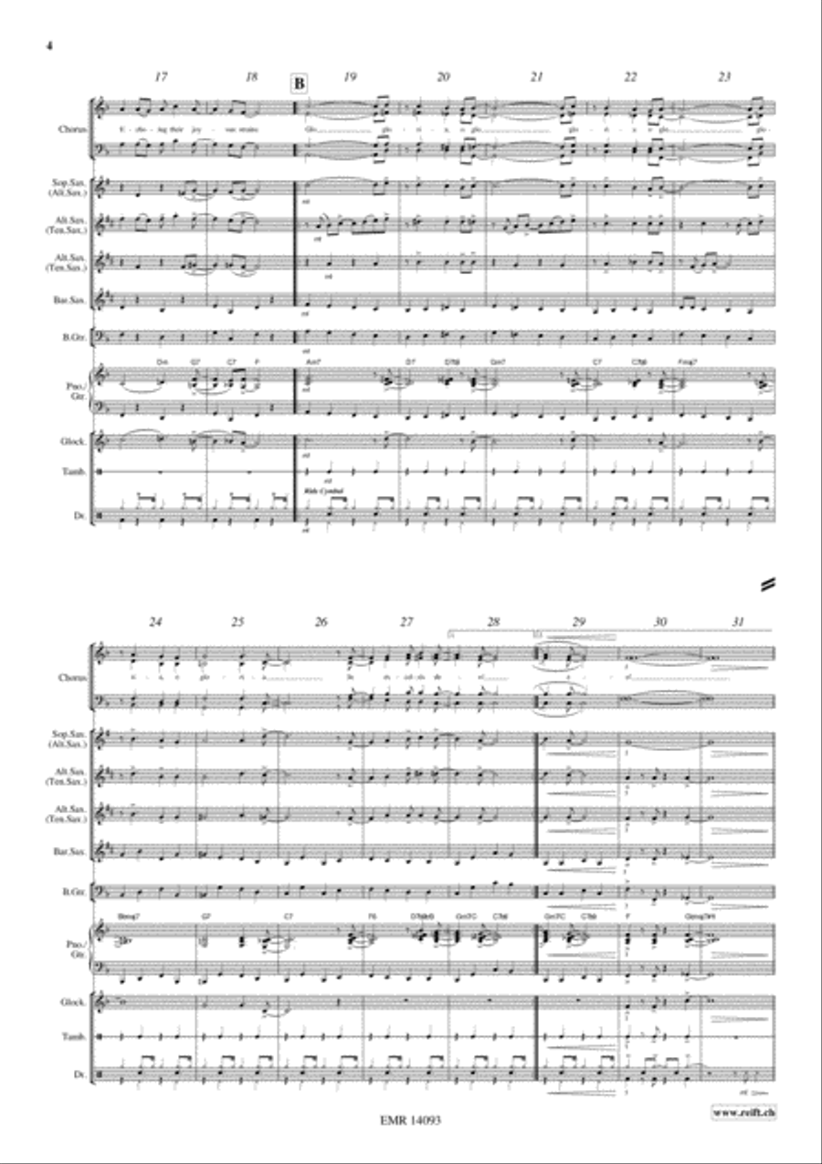Christmas Glory Saxophone Quartet scores gallery preview page 5