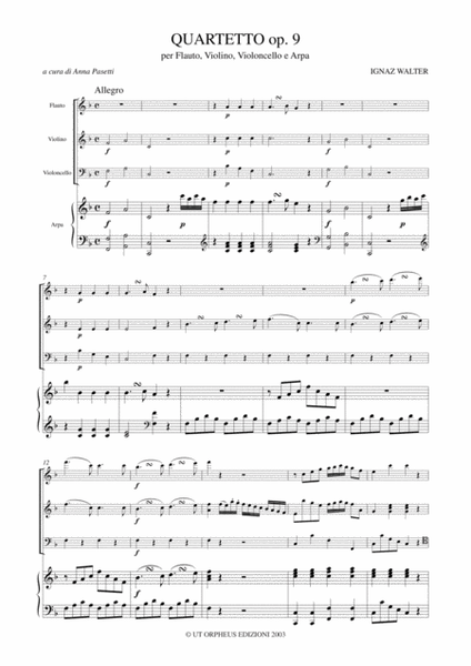 Quartet Op. 9 for Flute, Violin, Violoncello and Harp