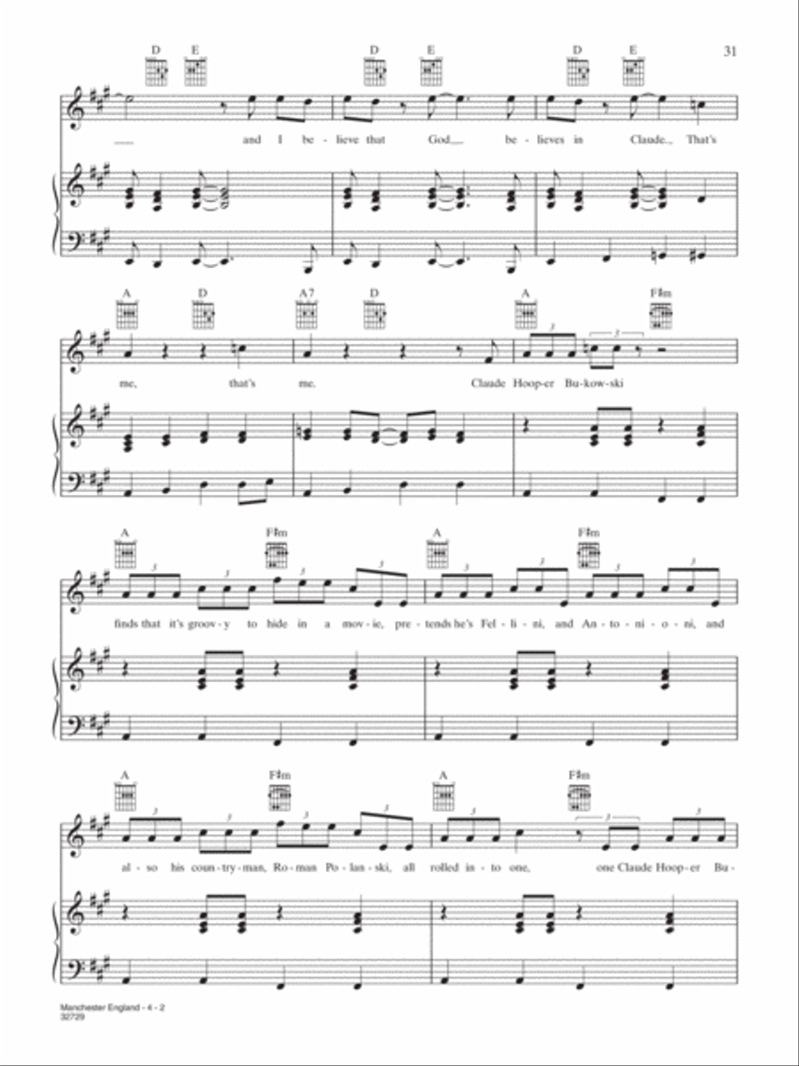 Manchester England Manchester England Piano, Vocal, Guitar scores gallery preview page 2