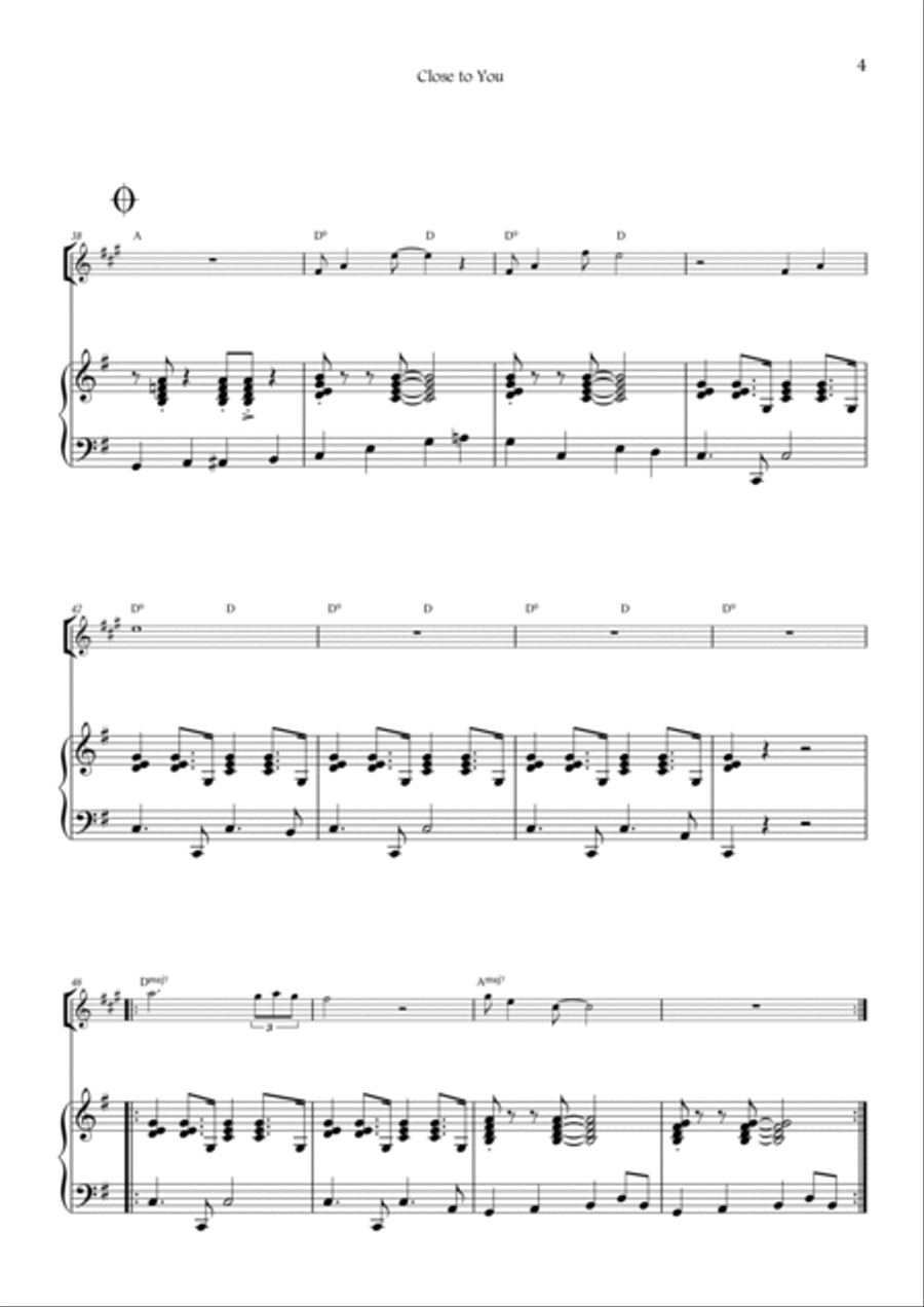Close To You Close To You Tenor Saxophone scores gallery preview page 4