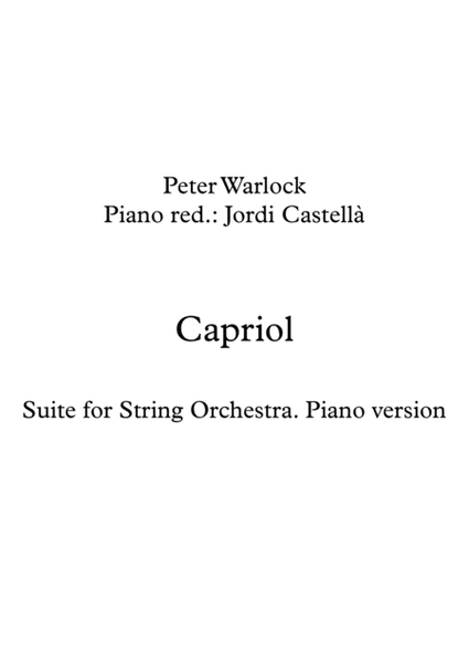 Capriol Suite, Piano version by Peter Warlock Piano Solo - Digital Sheet Music