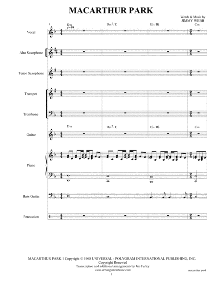 Macarthur Park Tenor Saxophone scores gallery preview page 6