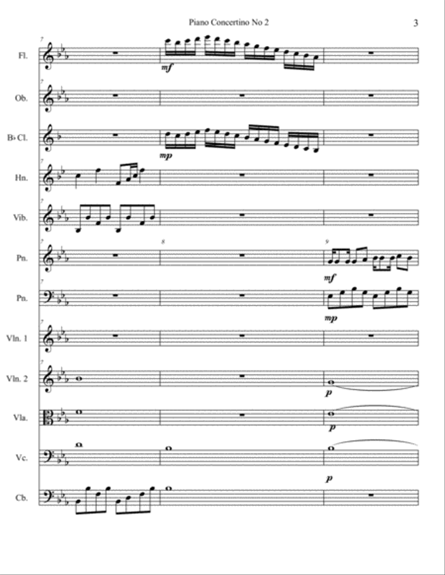 Piano Concertino No 2 Jozef Sebastian String Orchestra scores gallery preview page 3