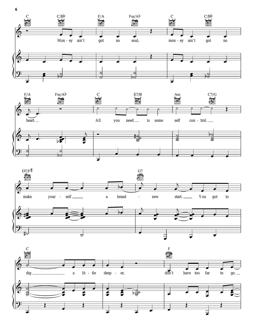 Dig A Little Deeper Piano, Vocal, Guitar scores gallery preview page 6