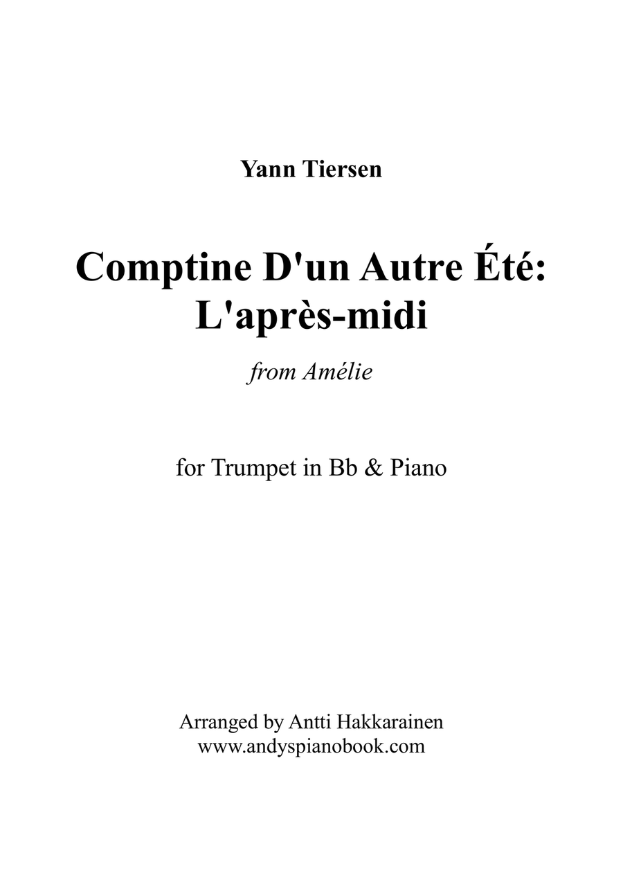 Comptine D'un Autre Été: L'après-midi Trumpet Solo scores gallery preview page 1