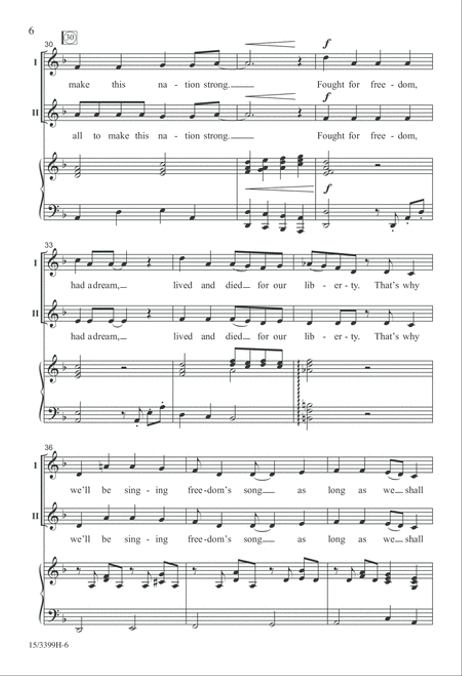 Singing Freedom's Song 2-Part scores gallery preview page 6