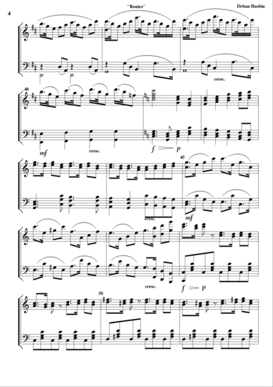 Routes Piano Solo scores gallery preview page 4