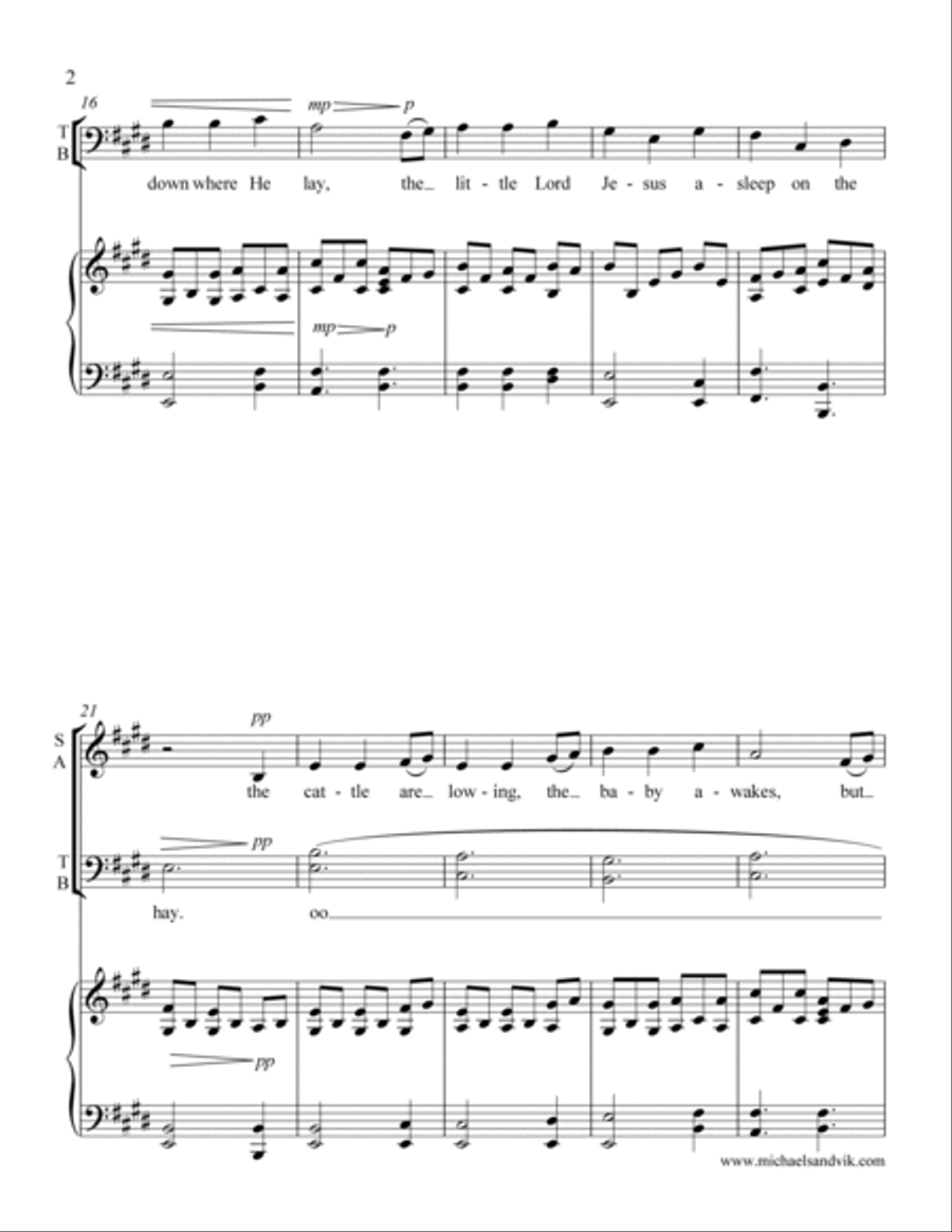 Away In A Manger 4-Part scores gallery preview page 2