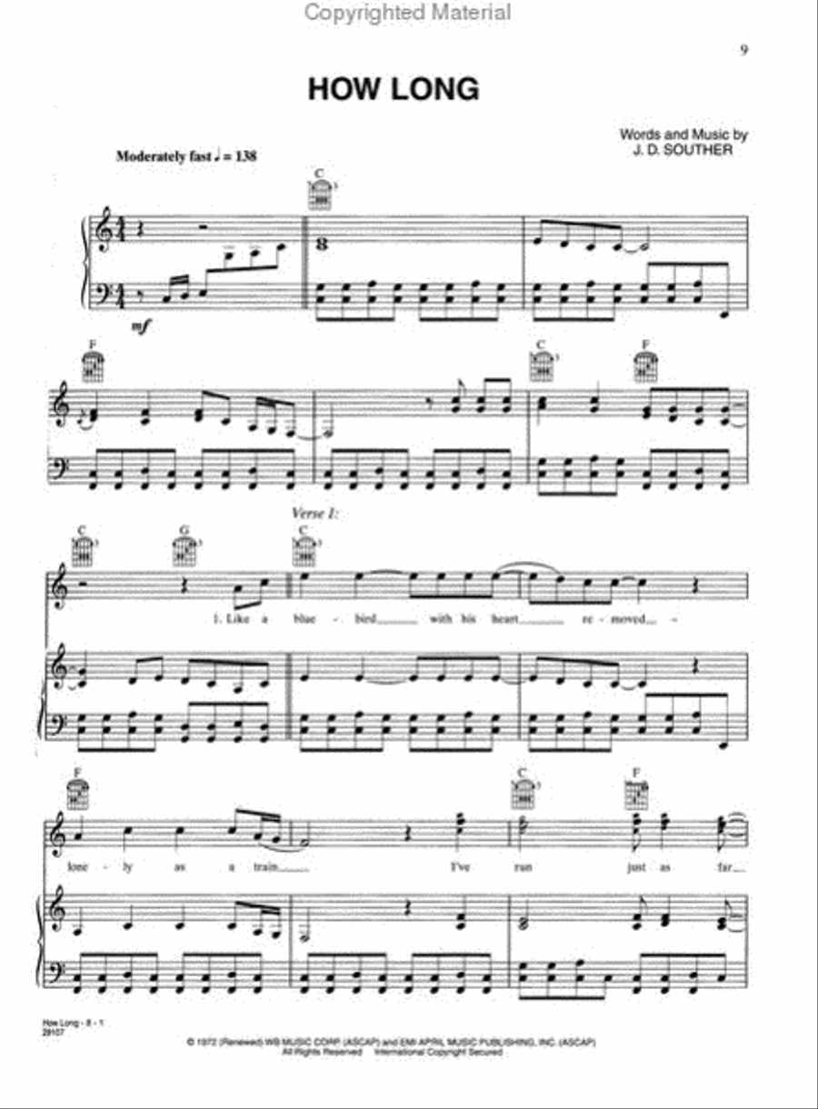 Eagles - Long Road Out of Eden Piano, Vocal, Guitar scores gallery preview page 3
