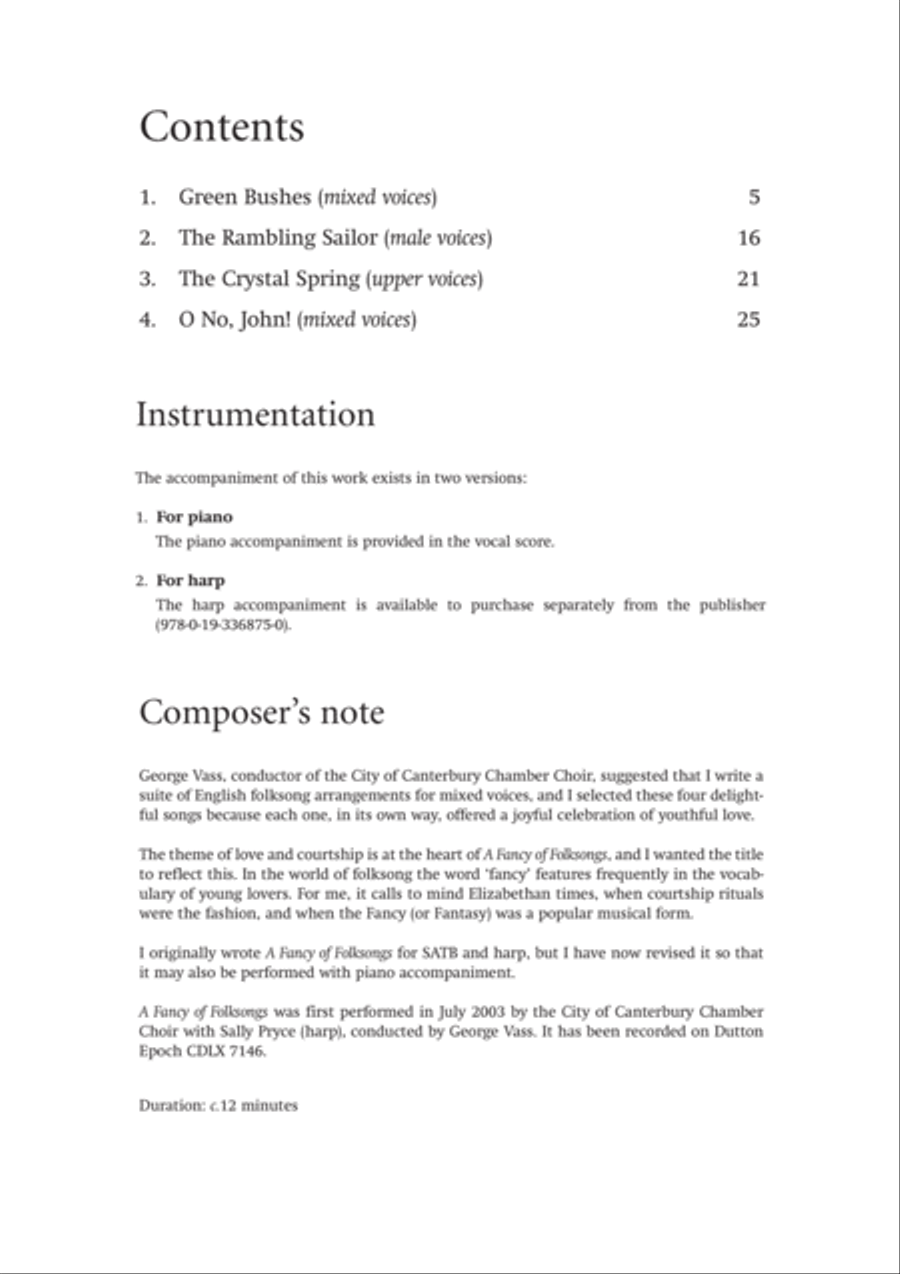 A Fancy of Folksongs A Fancy of Folksongs 4-Part scores gallery preview page 3