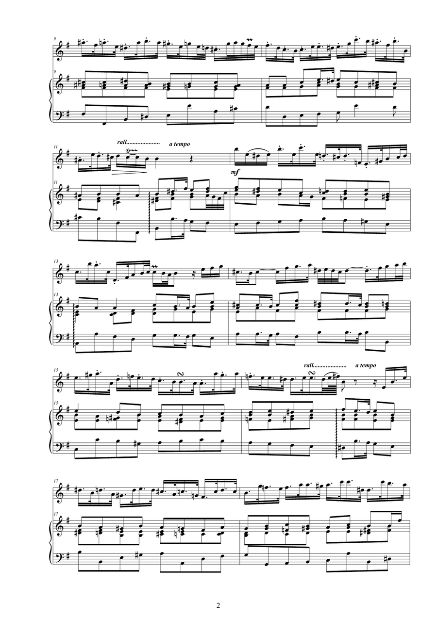 Handel - Flute Sonata No.1 in E minor Op.1 HWV379 for Flute and Cembalo or Piano Flute scores gallery preview page 2
