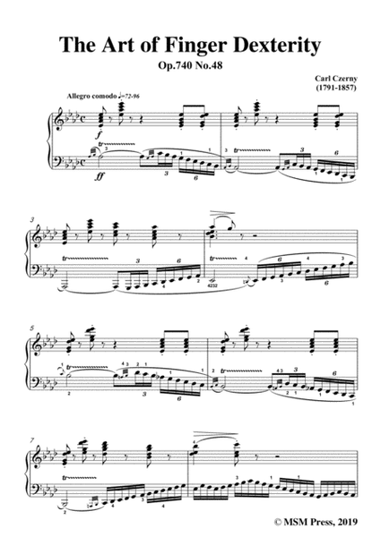 Czerny-The Art of Finger Dexterity,Op.740 No.48,for Piano image number null