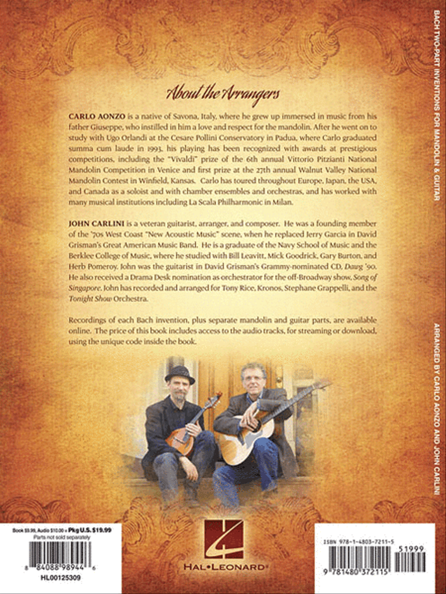 Bach Two-Part Inventions for Mandolin & Guitar Acoustic Guitar scores gallery preview page 2