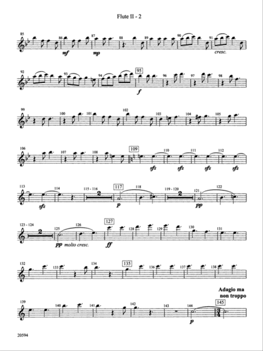Symphony No. 9 (Fourth Movement): 2nd Flute Full Orchestra scores gallery preview page 2